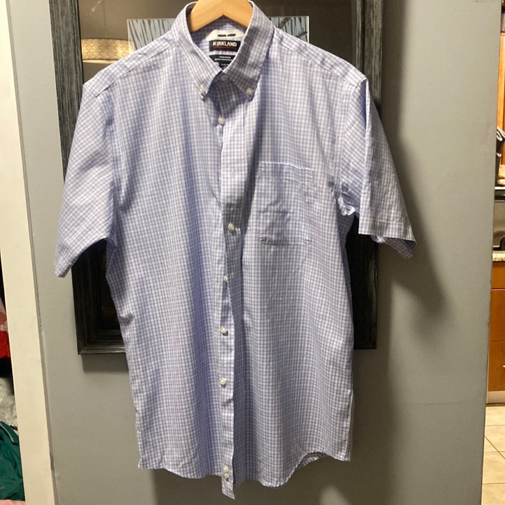 Kirkland Signature Blue Casual Button Down Shirt